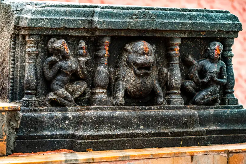 Contemplating Black Buddha Sculpture